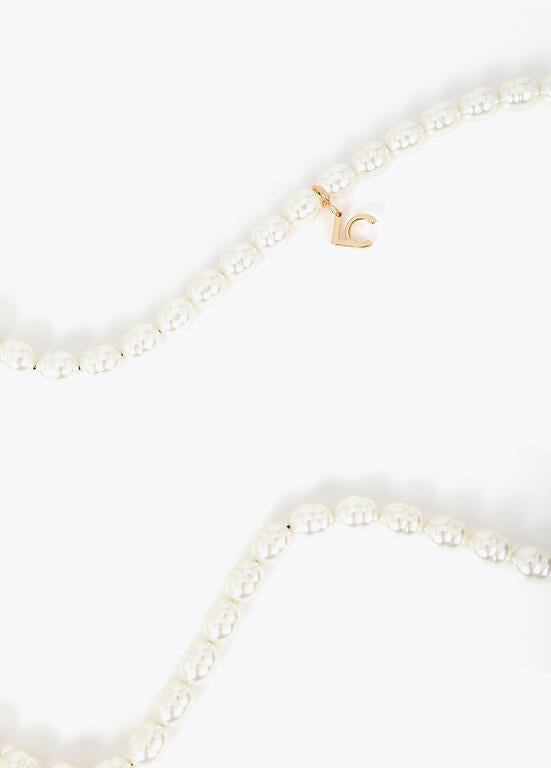 LOLA CASADEMUNT DOUBLE STRAND PEARL AND FLOWER NECKLACE 2603040 226E