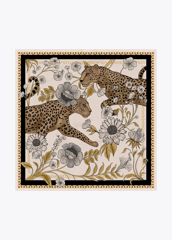 LOLA CASADEMUNT TIGER PRINT LOGO SCARF 2607033 226
