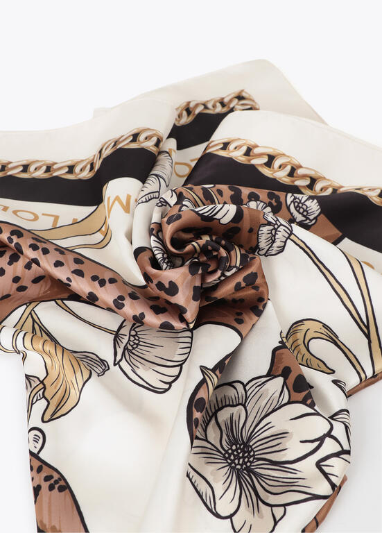 LOLA CASADEMUNT TIGER PRINT LOGO SCARF 2607033 226