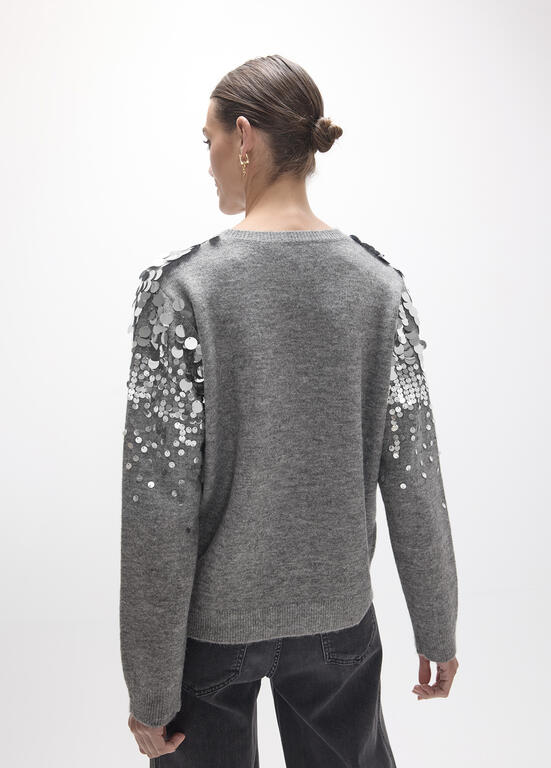LOLA CASADEMUNT GREY SEQUIN KNIT LF2611003 226