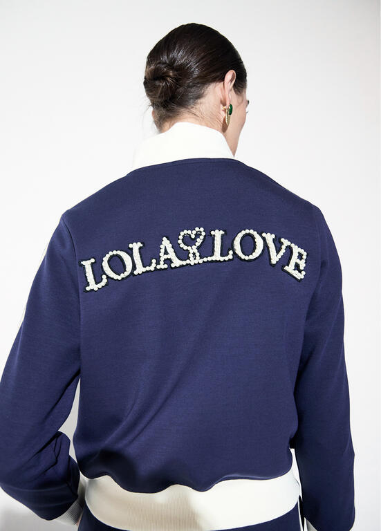 LOLA CASADEMUNT NAVY ZIP UP JACKET LF2611031 226