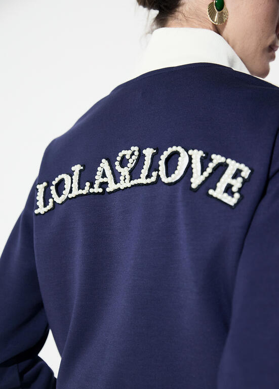 LOLA CASADEMUNT NAVY ZIP UP JACKET LF2611031 226
