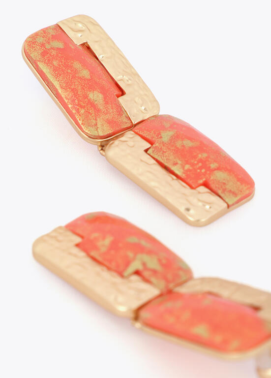LOLA CASADEMUNT METAL & ACRYLIC EARRINGS ORANGE 2603055 126