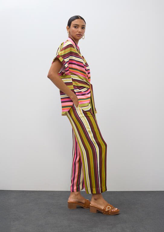 LOLA CASADEMUNT MULTI STRIPE SATIN CULOTTES LS2614024 126