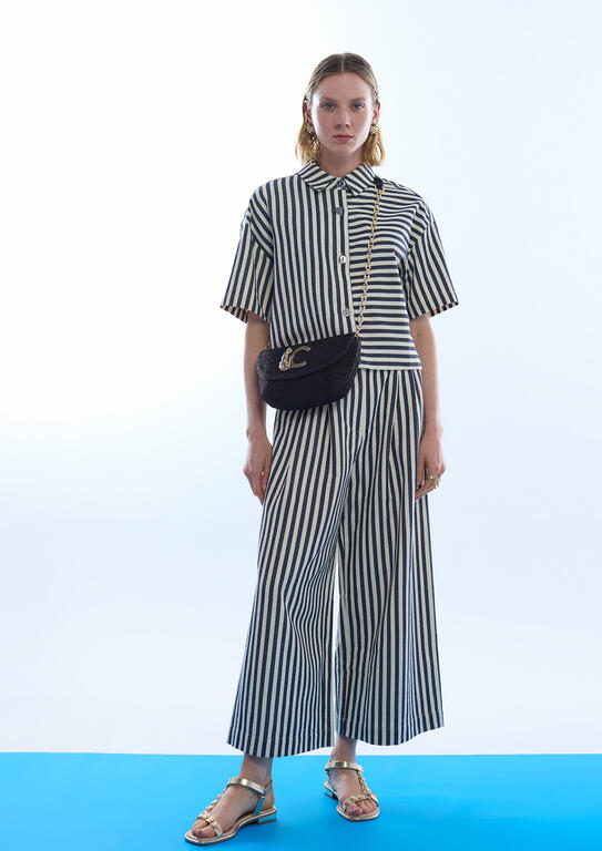 LOLA CASADEMUNT NAVY STRIPE STRIPE BLOUSE LS2615001 126