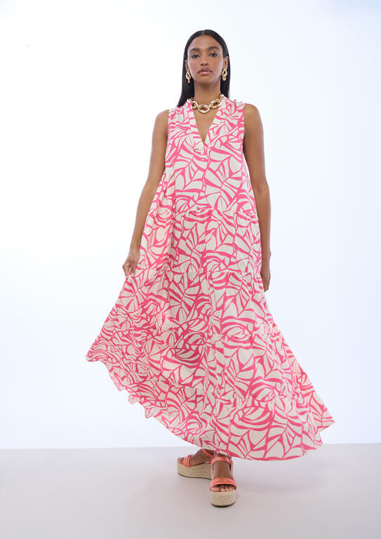 LOLA CASADEMUNT PINK PRINTED DRESS LS2616141 126