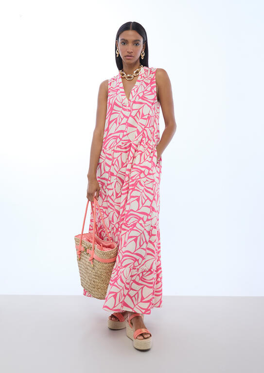 LOLA CASADEMUNT PINK PRINTED DRESS LS2616141 126