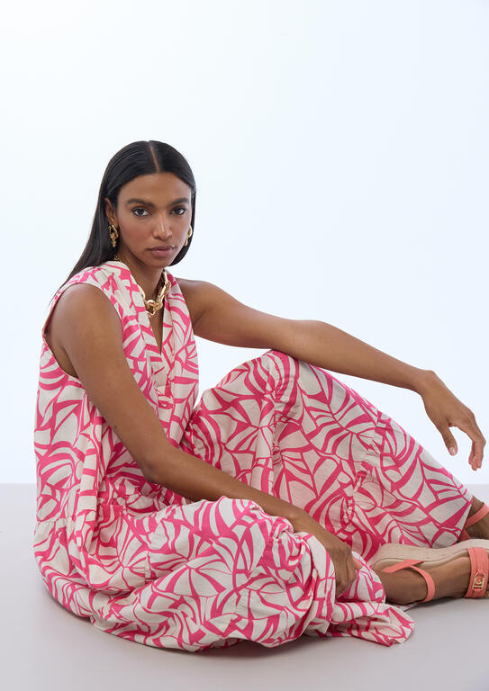 LOLA CASADEMUNT PINK PRINTED DRESS LS2616141 126