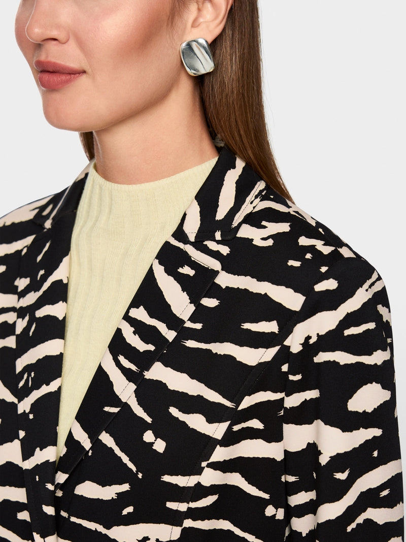 marc cain black long sleeve zebra print blazer AS3408J03 shop macbees killarney ireland 