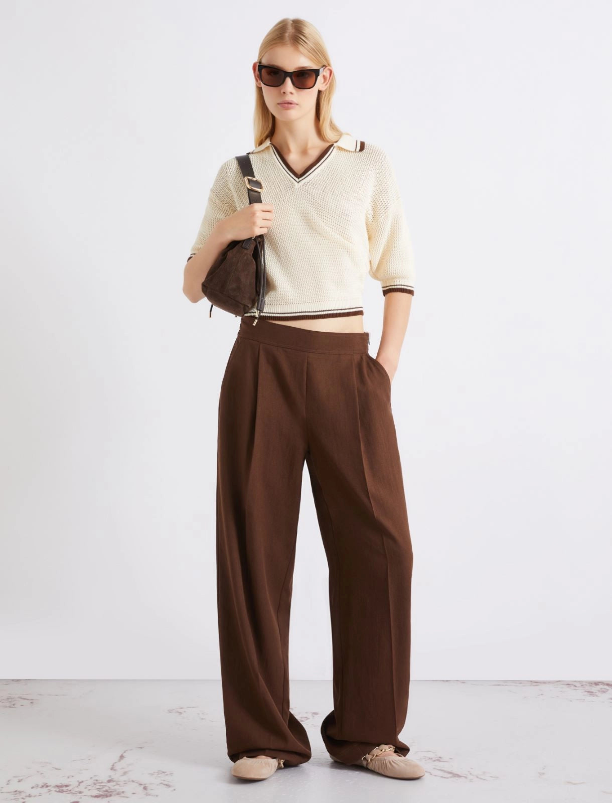 marella brown linen pants 3361046402006 shop macbees killarney ireland