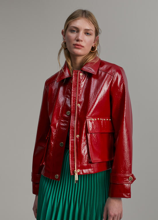 LOLA CASADEMUNT CROPPED LEATHER JACKET 2402013 224