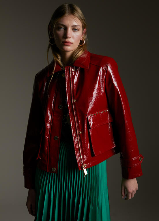 LOLA CASADEMUNT CROPPED LEATHER JACKET 2402013 224