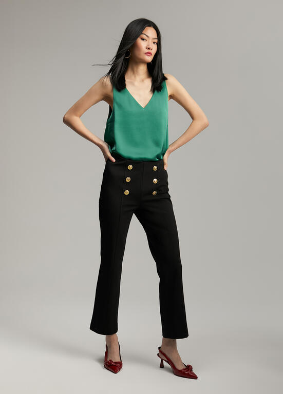 LOLA CASADEMUNT CROPPED BUTTON TROUSERS 2414008 224