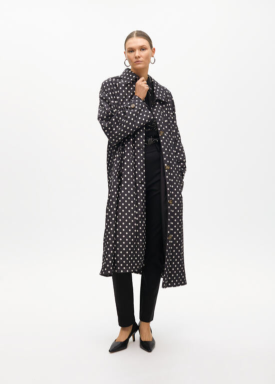 LOLA CASADEMUNT BLACK POLKA DOT COAT 2501005 225