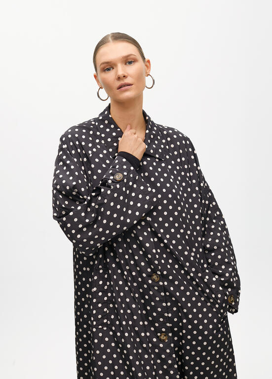LOLA CASADEMUNT BLACK POLKA DOT COAT 2501005 225
