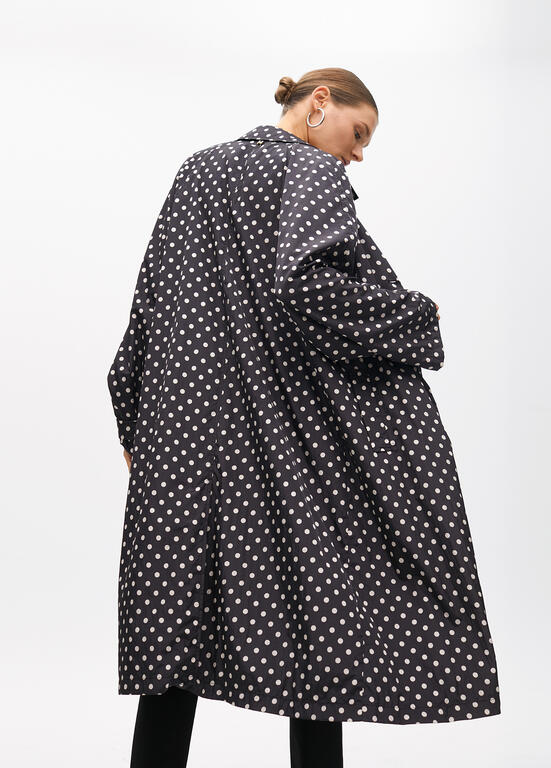 LOLA CASADEMUNT BLACK POLKA DOT COAT 2501005 225
