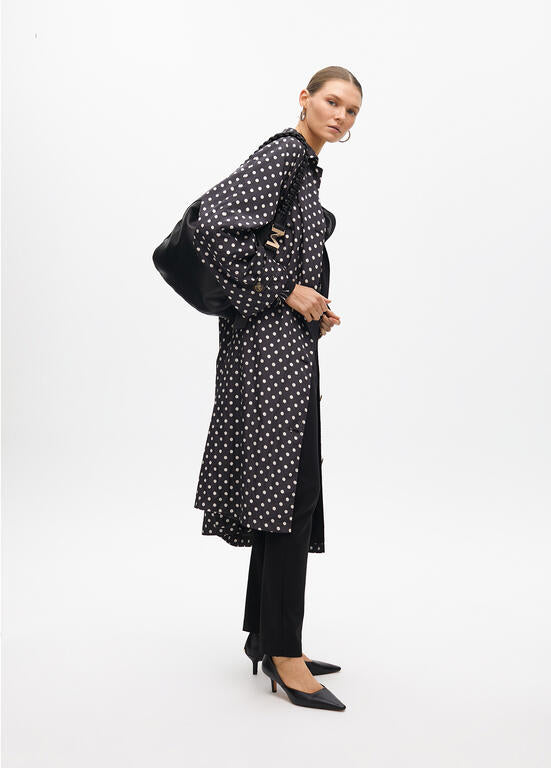 LOLA CASADEMUNT BLACK POLKA DOT COAT 2501005 225