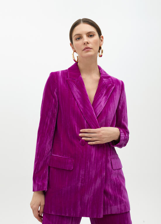 LOLA CASADEMUNT PINK VELVET BLAZER 2502009 225