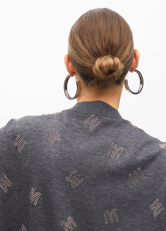 LOLA CASADEMUNT GREY LOGO CARDIGAN 2511010 225