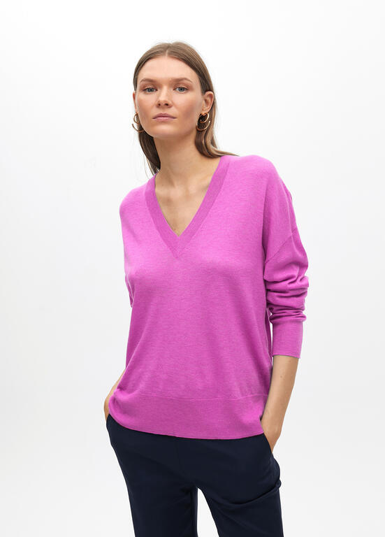 LOLA CASADEMUNT PINK V-NECK KNIT 2511014 225