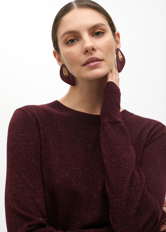 LOLA CASADEMUNT BURGUNDY ROUND NECK KNIT 2511020 225