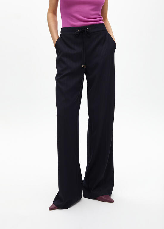 LOLA CASADEMUNT NAVY PINSTRIPE TROUSERS 2514001 225