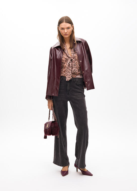 LOLA CASADEMUNT BLACK EMBELLISHED STRIPE JEANS 2514008 225