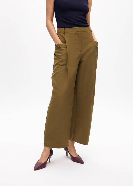 LOLA CASADEMUNT KHAKI CHINO TROUSERS 2514018 225