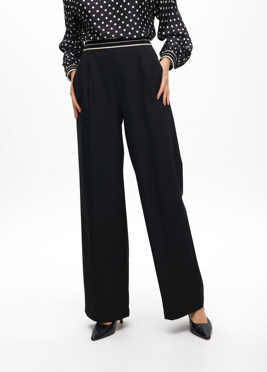 LOLA CASADEMUNT BLACK WIDE LEG TROUSERS 2514019 225
