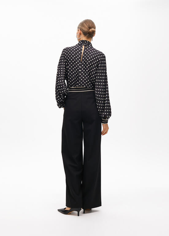 LOLA CASADEMUNT BLACK WIDE LEG TROUSERS 2514019 225