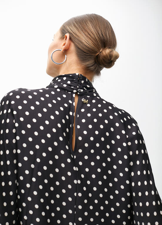 LOLA CASADEMUNT BLACK POLKA DOT BLOUSE 2515009 225