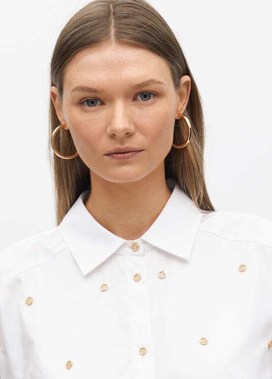 LOLA CASADEMUNT WHITE BUTTON DETAIL BLOUSE 2515018 225