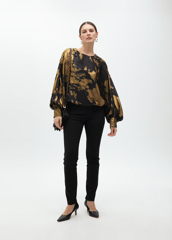LOLA CASADEMUNT GOLD OVERSIZED TOP 2515021 225