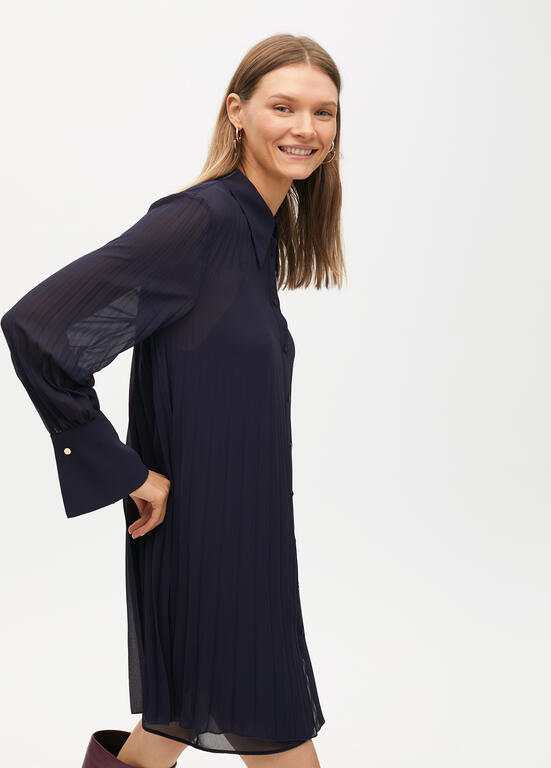LOLA CASADEMUNT NAVY PLEAT DRESS 2516603 225