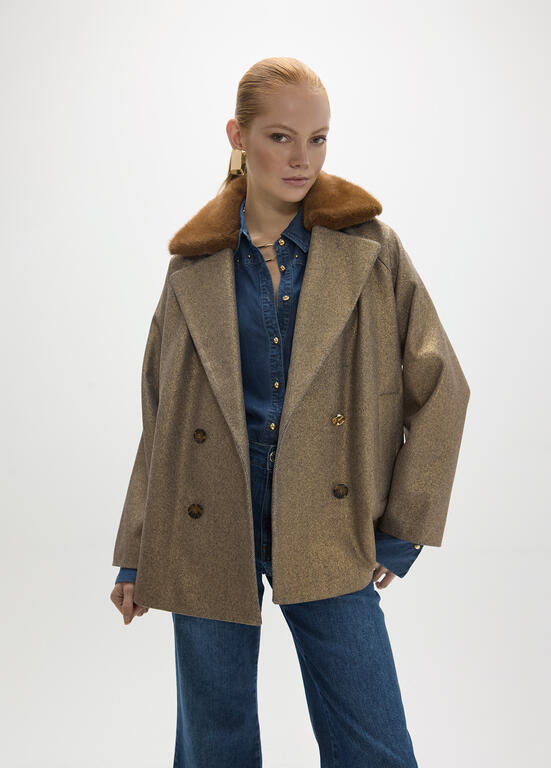 LOLA CASADEMUNT MAITE GOLD FUR COAT MF2601001 226