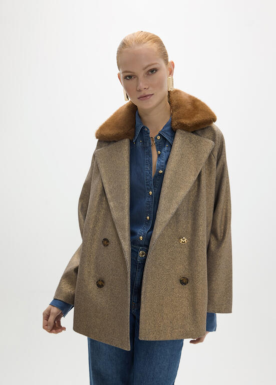 LOLA CASADEMUNT MAITE GOLD FUR COAT MF2601001 226