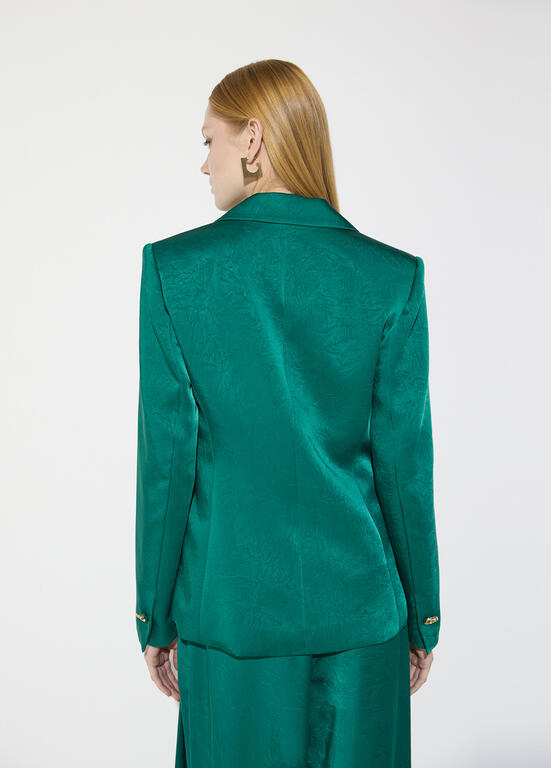LOLA CASADEMUNT MAITE GREEN SATIN BLAZER MF2602012 226