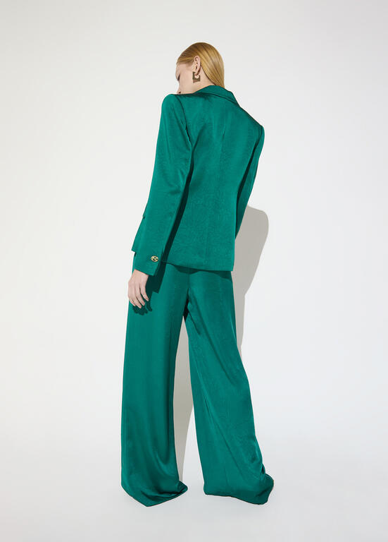 LOLA CASADEMUNT MAITE GREEN SATIN BLAZER MF2602012 226