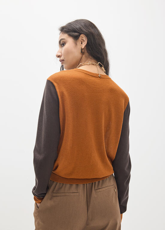 LOLA CASADEMUNT MAITE BROWN SATIN ANIMAL KNIT MF2611012 226