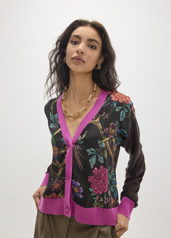 LOLA CASADEMUNT MAITE BLACK FLORAL KNIT MF2611023 226
