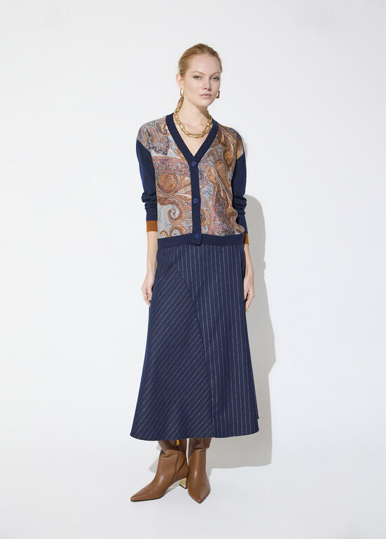 LOLA CASADEMUNT MAITE NAVY SATIN CARDIGAN MF2611025 226