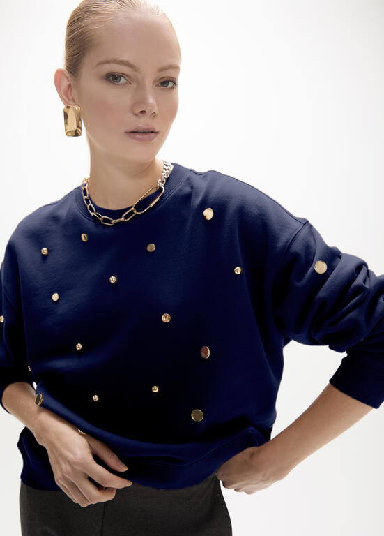 LOLA CASADEMUNT MAITE NAVY SWEATSHIRT MF2611028 226