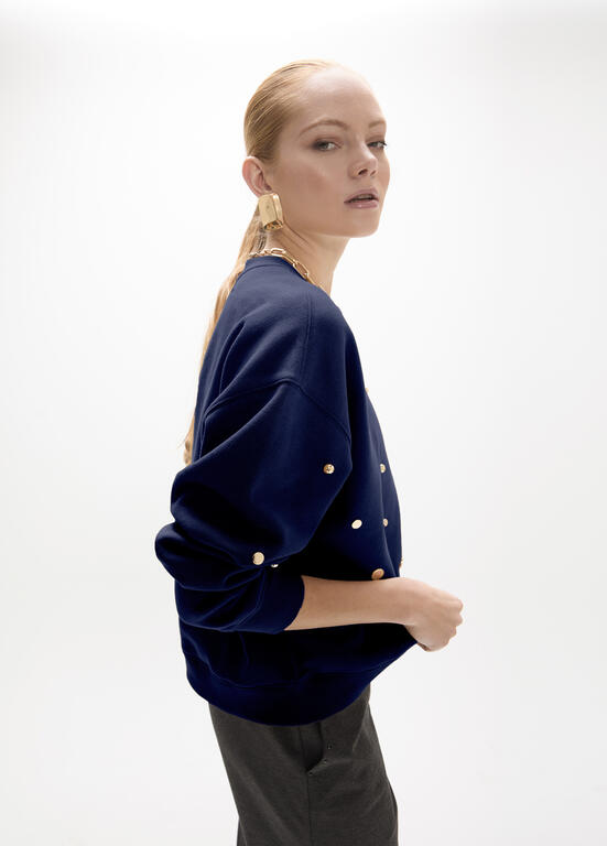LOLA CASADEMUNT MAITE NAVY SWEATSHIRT MF2611028 226