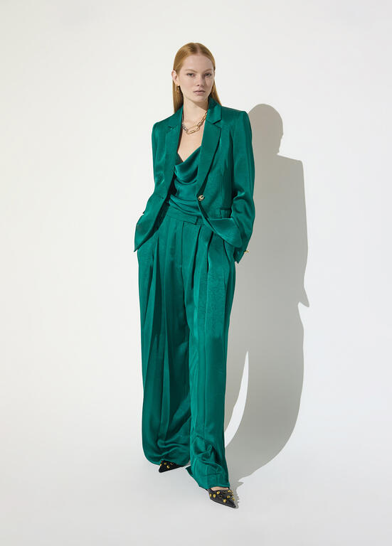 LOLA CASADEMUNT MAITE GREEN TROUSERS MF2614006 226