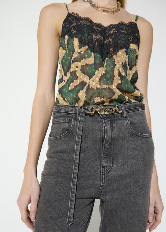 LOLA CASADEMUNT MAITE GREY STUD JEANS MF2614011 226