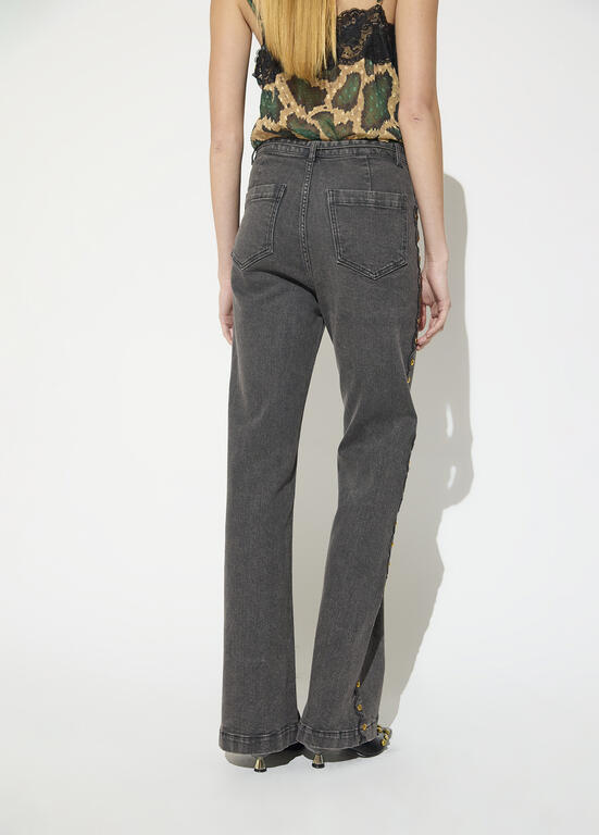 LOLA CASADEMUNT MAITE GREY STUD JEANS MF2614011 226