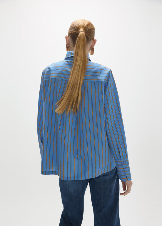 LOLA CASADEMUNT MAITE BLUE STRIPE BLOUSE MF2615014 226