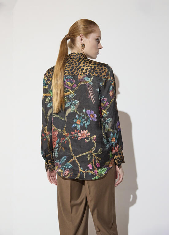 LOLA CASADEMUNT MAITE BLACK FLORAL BLOUSE MF2615017 226