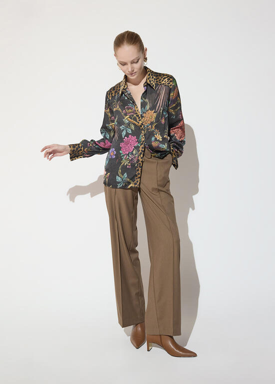 LOLA CASADEMUNT MAITE BLACK FLORAL BLOUSE MF2615017 226