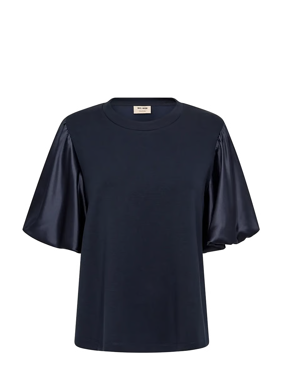 MOS MOSH MMDUBA O-SS SATIN SWEATSHIRT NAVY 180830 226